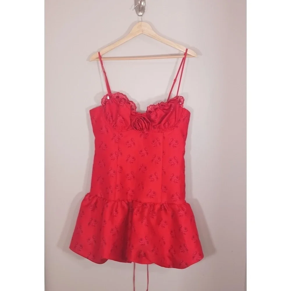 for love and lemons red rose dress For Love & Lemons Women's Rose Mini Dress